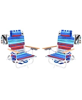 Simplie Fun 2PCS Backpack Beach Chairs for Adults Beach towel backpack beach chairs for adults 5 position chair with pouch folding lightweight positio