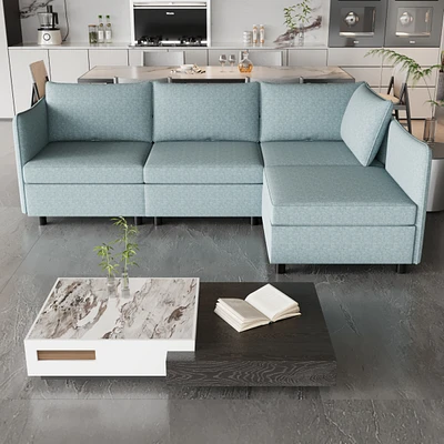 Streamdale Furniture Modular Sectional Sofa, Convertible Sofa Seat With Storage, Sleeper Sectional Sofa Set