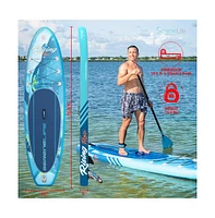 SereneLife Rising Flow Stand-Up Paddle-Board (Sup) with Waterproof Mobile Phone Case, 10'6"