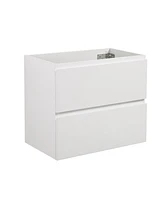 Wall mount cabinet Without basin, white color, with two drawers, Pre-assembled