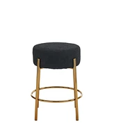 Slickblue Set of 2 Contemporary 24" Tall Round Bar Stools - Upholstered Dining Stools for Kitchen & Bar