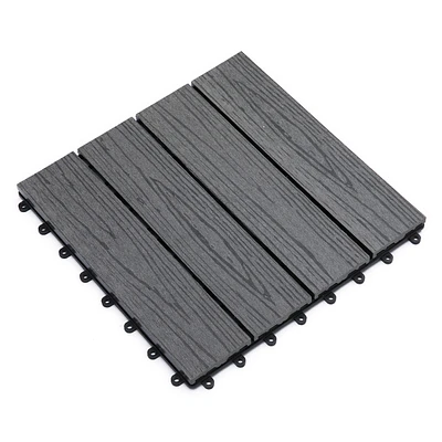 Streamdale Furniture Interlocking Deck Tiles: Grey Outdoor Flooring