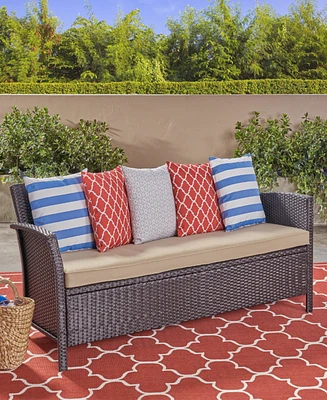 Simplie Fun Elegant And Durable Wicker 3-Seater Sofa For Outdoor Comfort