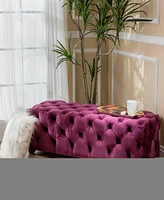 Simplie Fun Ottomanmodern Glam: Velvet Button-Tufted Ottoman For Seating, Bench, Or Decor