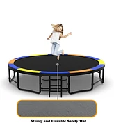 Streamdale Furniture 16FT Trampoline with EnclosureRecreational Trampolines with Ladder and AntiRust Coating, Astm Approval Outdoor Trampoline for Kid