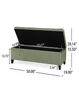 Luxurious Velvet Ottoman with Lift-Top Storage and Waffle Stitching