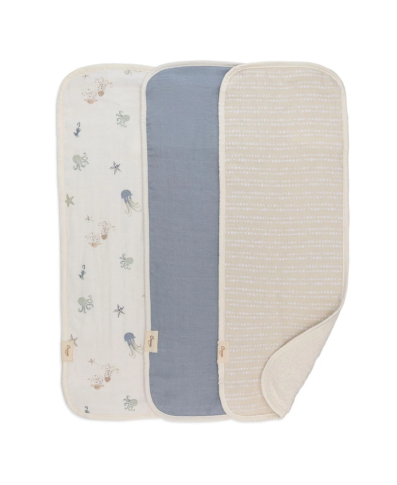 Crane Baby Infants Cove Ocean Baby Burp Cloth, 3-Pc. Set