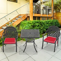 Simplie Fun (Cushions In Random Colors)3-Piece Set Of Cast Aluminum Patio Furniture With Cushions