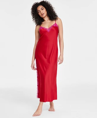 I.n.c. International Concepts Women's Lace-Trim Satin Nightgown, Exclusively at Macy's