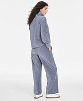 On 34th Womens Velour Turtleneck Wide Leg Pants Created For Macys