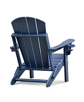 Simplie Fun Folding Outdoor Adirondack Chair for Relaxing, Hdpe All