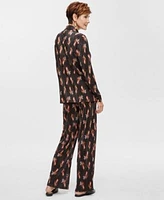 Jm Collection Womens Paisley Plisse Shirt Pull On Pants Created For Macys