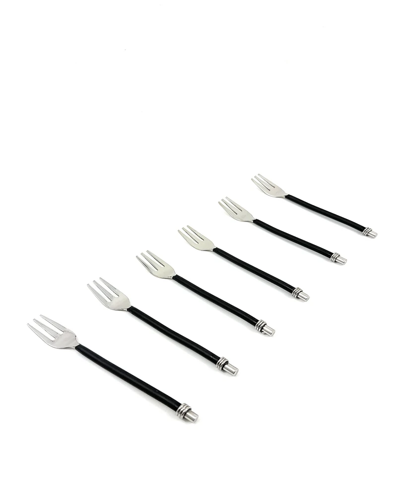 Vibhsa Curved 6-Pc. Cake Fork Set, Service for 6