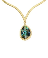 Robert Lee Morris Soho Abalone Molten Pendant Collar Necklace