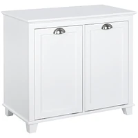 Tilt-Out Laundry Sorter Bathroom Cabinet, White