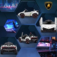 Streamdale Furniture Lamborghini Veneno Licensed Kids Electric Car with Bluetooth, 12V Ride on Car with Butterfly Doors, Remote Control, Portable Batt