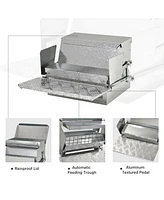 25 lbs Capacity Automatic Chicken Poultry Feeder with a Galvanized Steel and Aluminium Build, Weatherproof Design