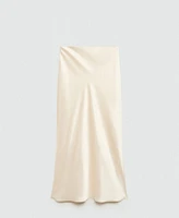 Mango Women's Satin Long Skirt