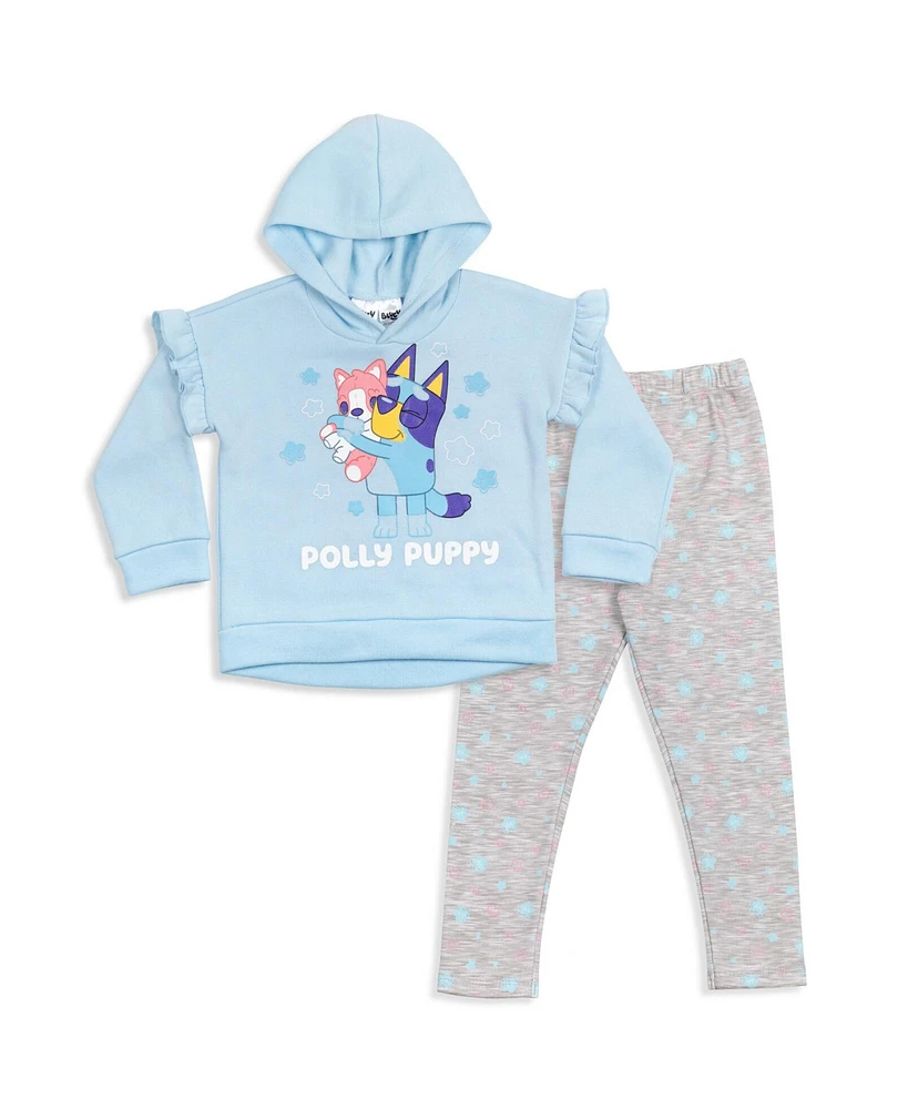 Bluey Girls Fleece Hoodie and Leggings Outfit Set