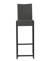 Elegant Outdoor Wicker Barstools With Durable Iron Frame