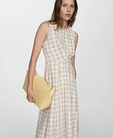 Mango Women's Check-Print Midi-Dress