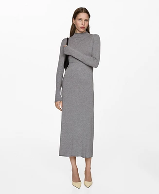 Mango Women's Knitted Perkins Neck Dress