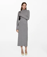 Mango Women's Knitted Perkins Neck Dress