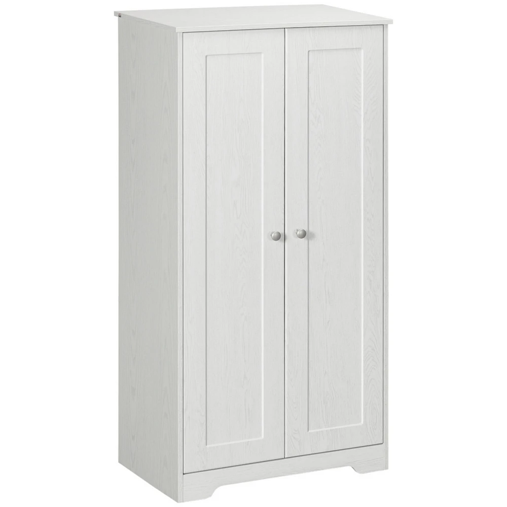 Kitchen Pantry Storage Cabinet, Freestanding Kitchen Cupboard with 2 Doors, Adjustable Shelves for Dining Room, White