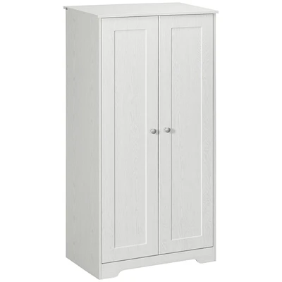 Kitchen Pantry Storage Cabinet, Freestanding Kitchen Cupboard with 2 Doors, Adjustable Shelves for Dining Room, White