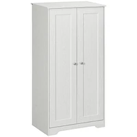 Kitchen Pantry Storage Cabinet, Freestanding Kitchen Cupboard with 2 Doors, Adjustable Shelves for Dining Room, White