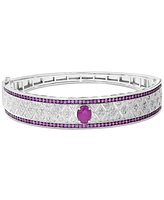 Effy Ruby (1-7/8 ct. t.w.) & Diamond (1 ct. t.w.) Filigree Bangle Bracelet in Sterling Silver