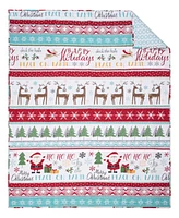 Levtex Merry Bright Ho Ho Holidays Reversible Quilted Throw, 50" x 60"