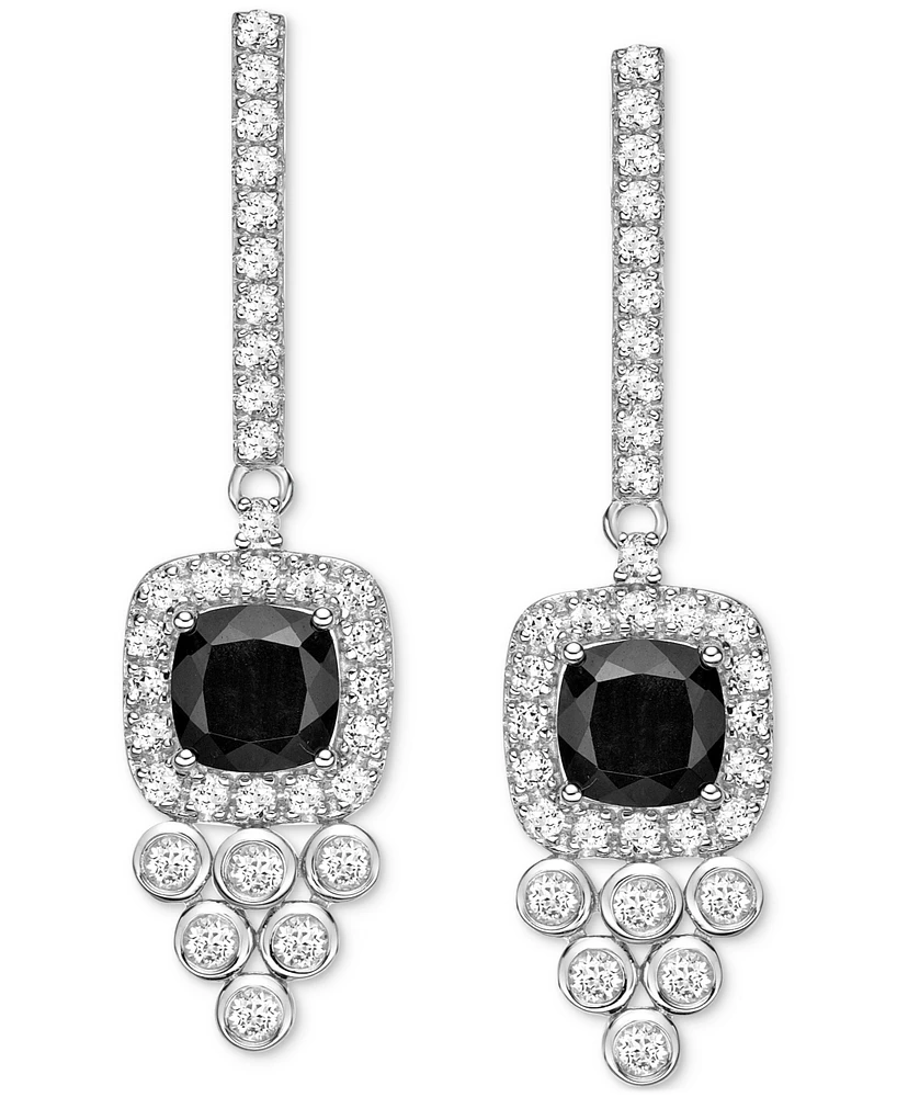 Truffle Sapphire (2-1/2 ct. t.w.) & White Sapphire (1/4 ct. t.w.) Drop Earrings in Sterling Silver