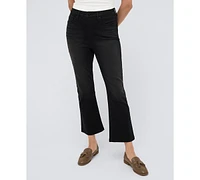 Kenneth Cole Women's Denim High Rise Cropped Kick Flare Pants