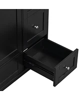 [Cabinet Only] 36" Bathroom Vanity-Black (Sink not included)