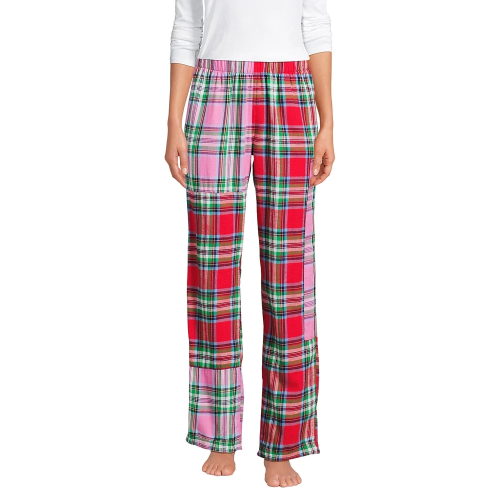 Lands' End Women's Flannel Patchwork Pajama Pants