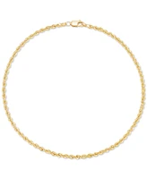 Polished Classic Rope Link Chain Ankle Bracelet in 14k Gold