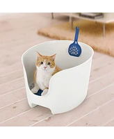 Richell Paw Trax: High Wall Litter Box - White/Blue