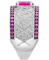 Effy Collection Diamond (3/8 ct. t.w.) & Ruby (1-1/4 ct. t.w.) Ring in Sterling Silver