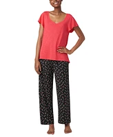 Hue Women's Solid Short-Sleeve Shirred Pajama Tee