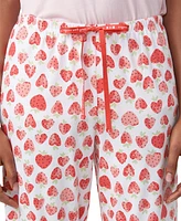 Hue Women's Heart Strawberries Drawstring Pajama Pants