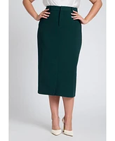 Eloquii Women's Plus The 365 Semi Stretch Midi Column Skirt