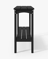 55" Outdoor Patio Hdpe Adirondack 2-Tier Shelf Console Table