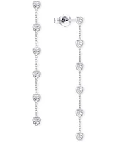 3-Pc. Set Diamond Heart Station Collar Necklace, Bracelet & Linear Drop Earrings (1/5 ct. t.w.) in Sterling Silver