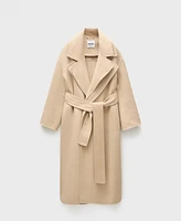 Mango Women's Woolen Coat With Belt