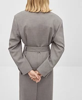 Mango Women's Long Belted Coat