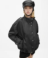 Mango Women's Oversize Button Down Parka