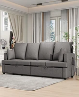 Streamdale Furniture Modern Modular Sofa, 4 Seat Chenile sectional Couch Set with 2 pilows lncluded, freely CombinableIndoor Funiture for Living Room,