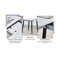 Streamdale Furniture Table and chair set.Modern Extendable Mdf Dining Table.The table has a telescopic design