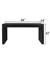 Convenience Concepts Wood Console Table/Desk with Real Wood Beads Decoration